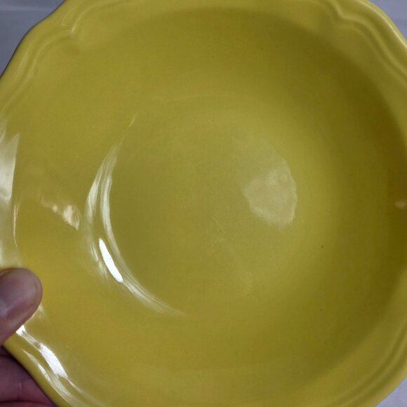 TWO Federalist by Sears Buttercup Coupe Cereal Bowls Yellow with Scalloped Edge - Picture 6 of 9